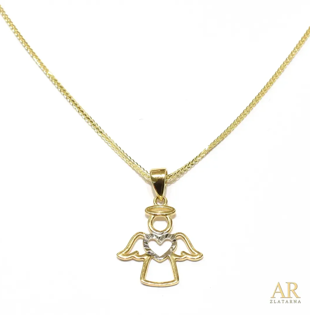 Zlatna ogrlica Anđeo privjesak  45cm Model 3