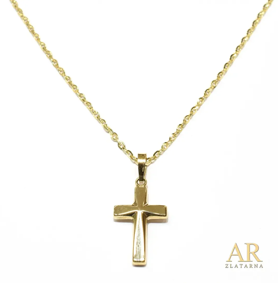 Zlatna ogrlica Križ  privjesak  45cm Model 2