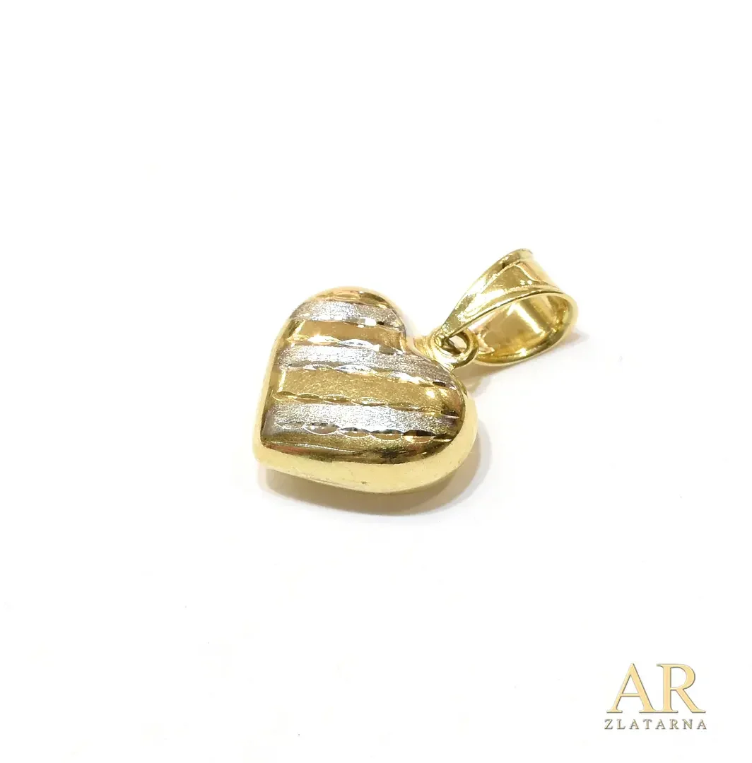 Zlatni privjesak Srce Model 3