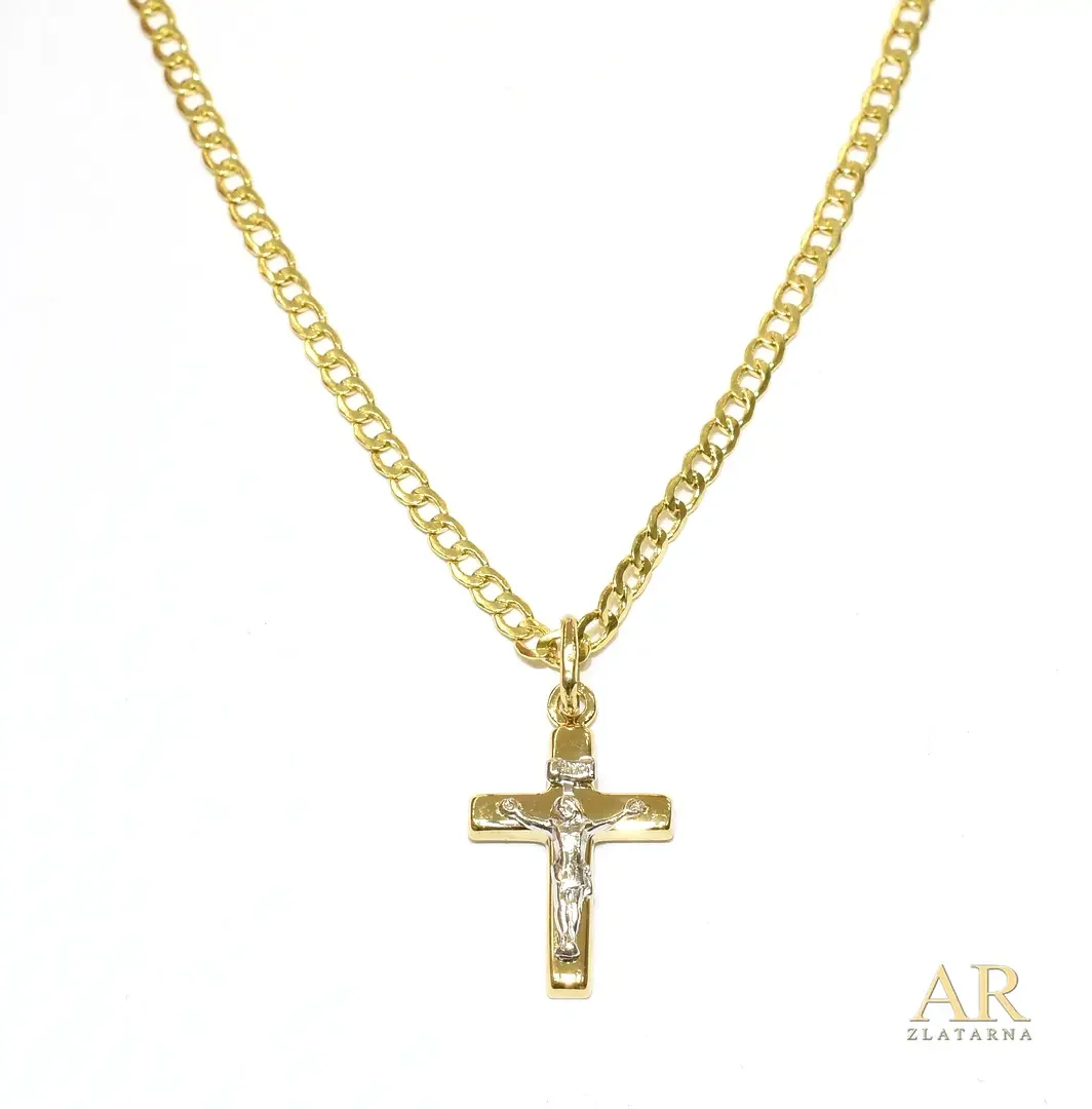 Zlatna ogrlica Križ 55 cm Model 2