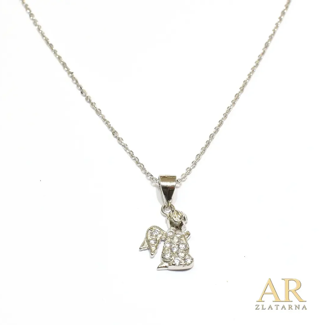 Srebrna ogrlica Obris anđela  Model 1