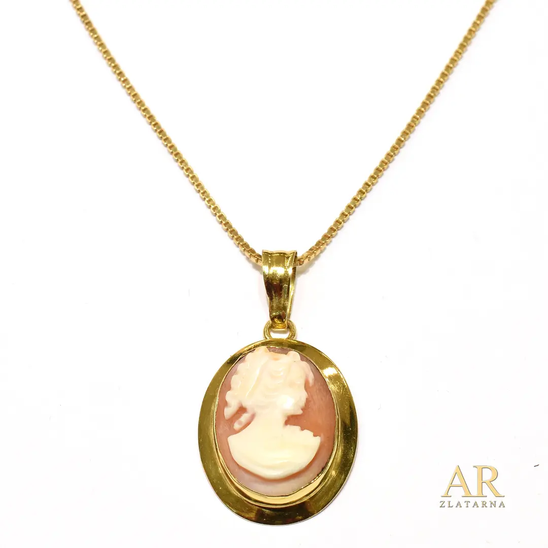 Srebrna ogrlica kamea 18 mm