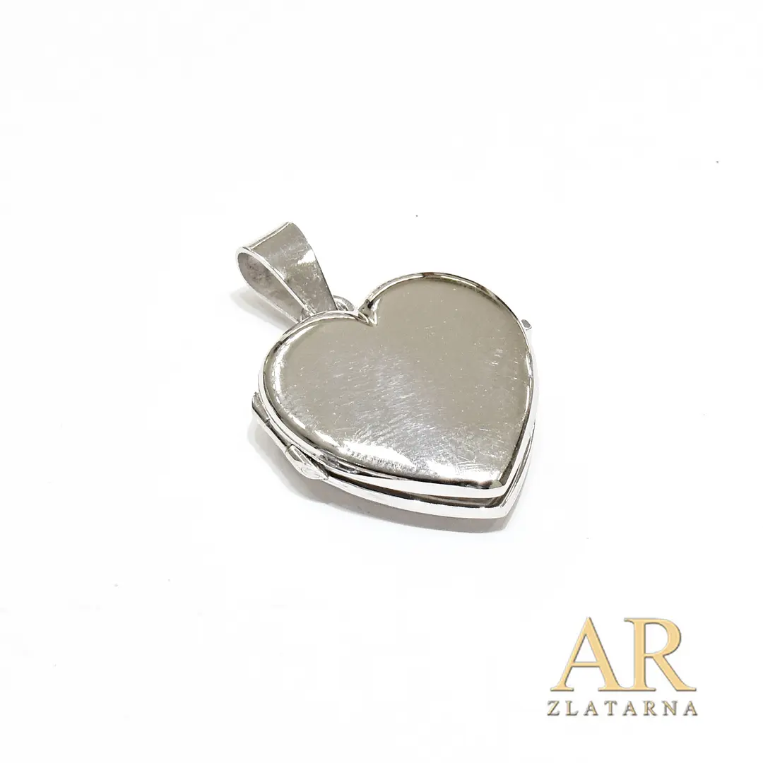 Srebrni medaljon za sliku preklopni Srce 22mm
