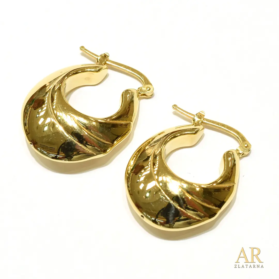 Srebrne pozlaćene naušnice Ovalne model 3