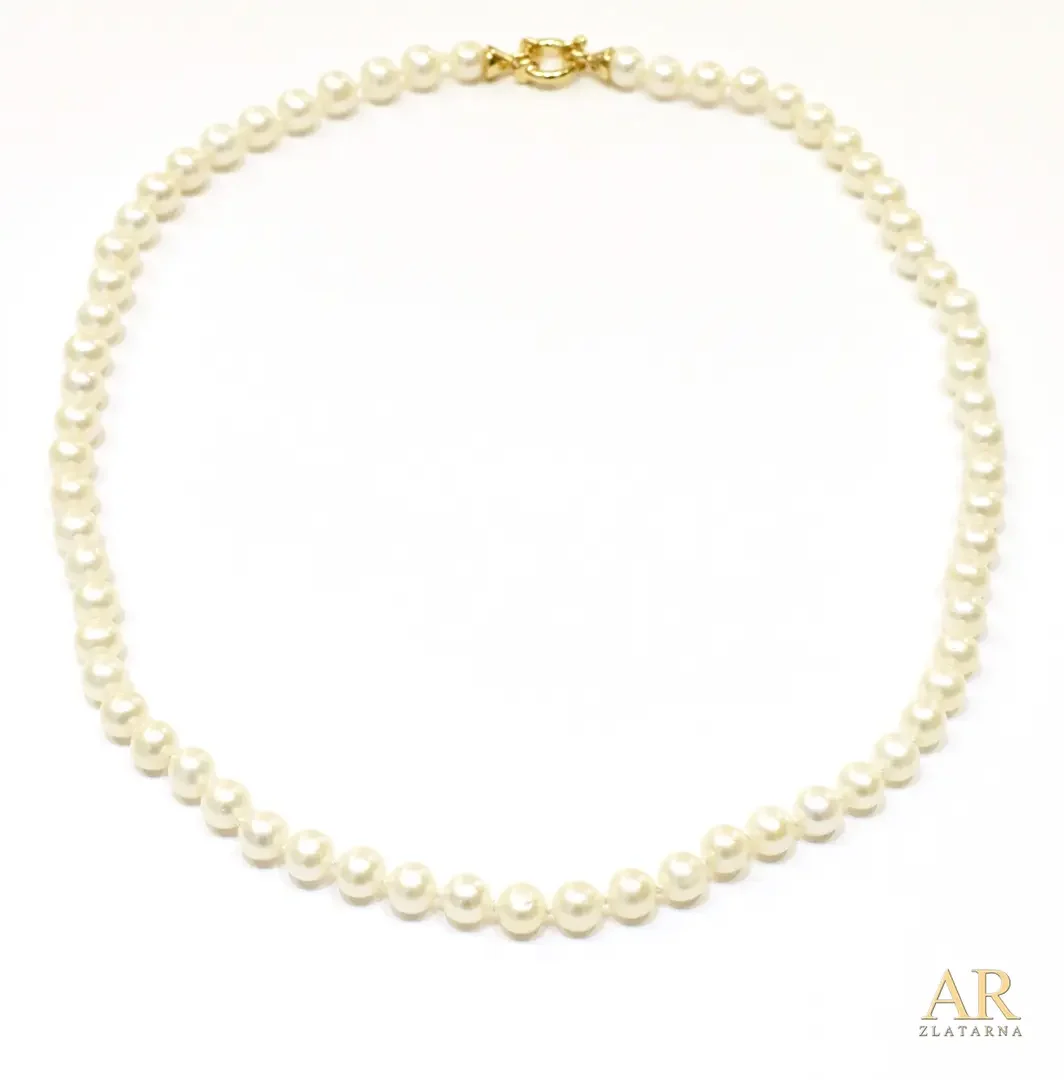 Biserna ogrlica pozlaćena  srebrna kopča 47cm 