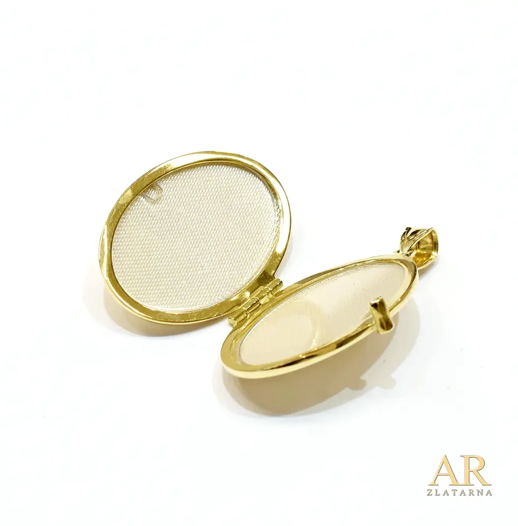 Zlatni medaljon preklopni za  sliku 36mm