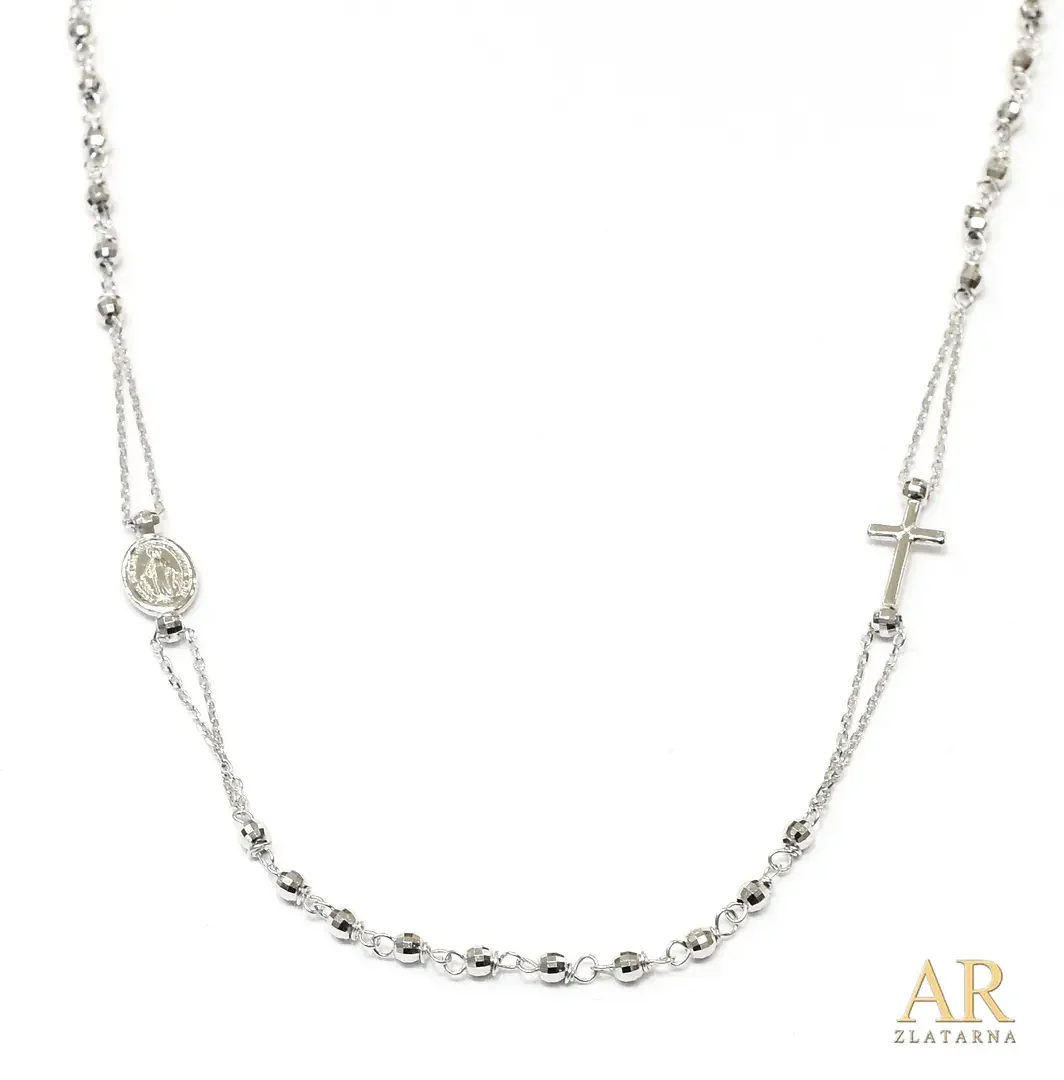 Zlatna ogrlica Krunica bijelo  zlato 45cm Model 3