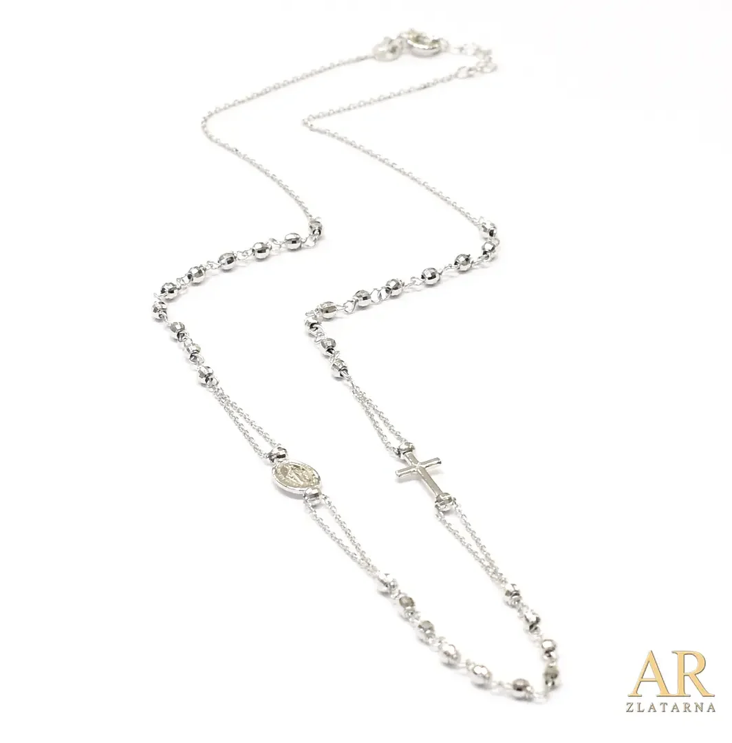 Zlatna ogrlica Krunica bijelo  zlato 45cm Model 3