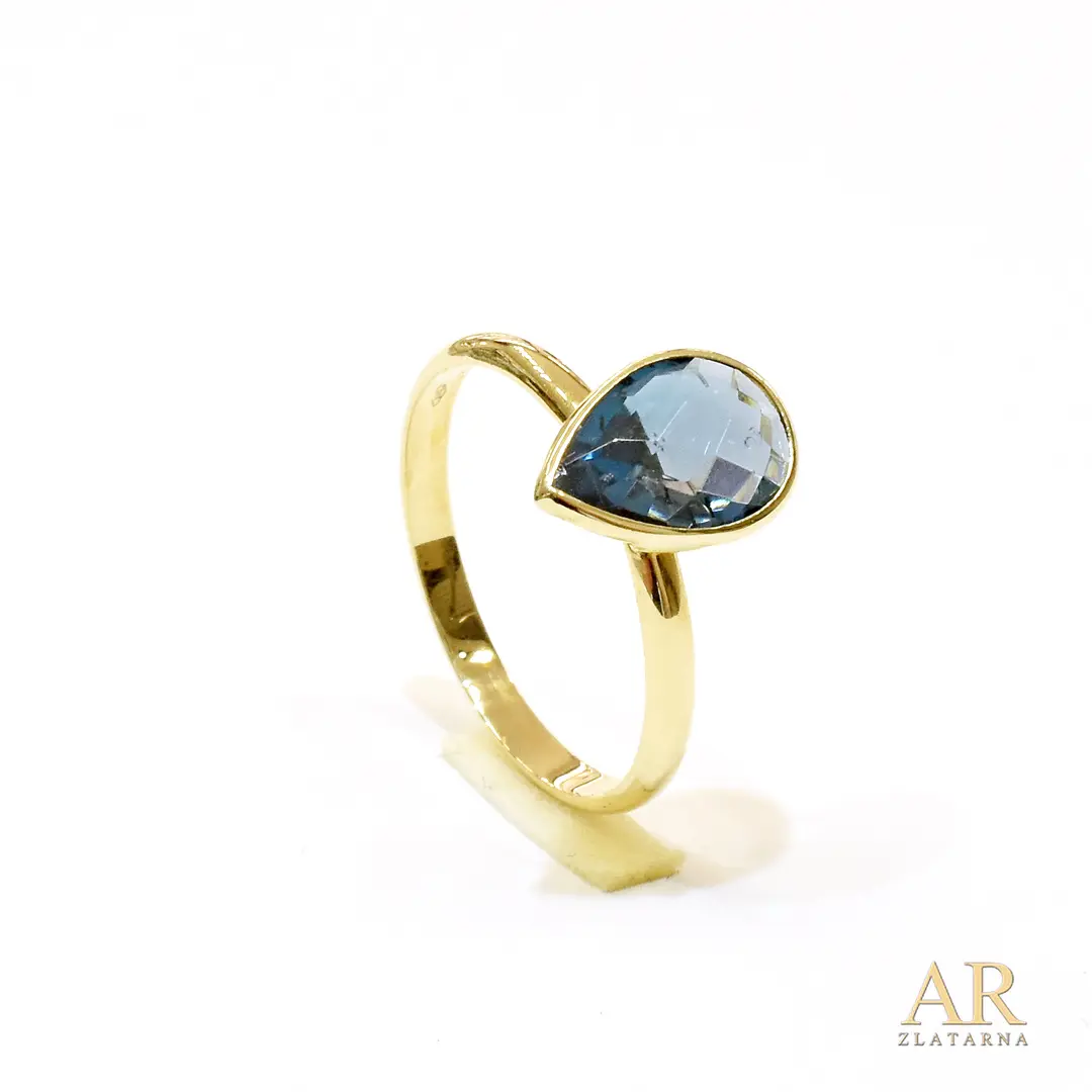 Zlatni prsten Blue London topaz