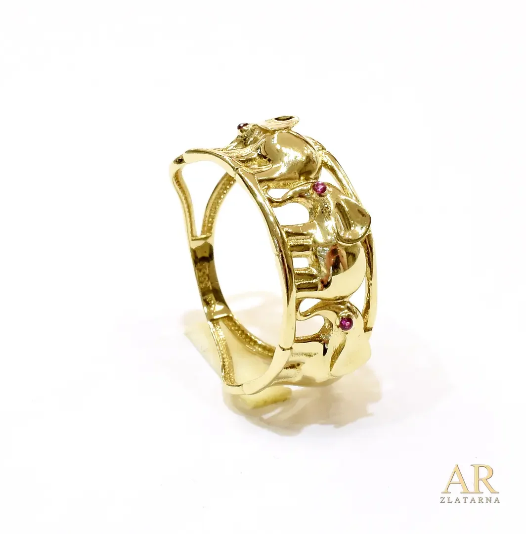 Zlatni prsten  Slonovi profilni 