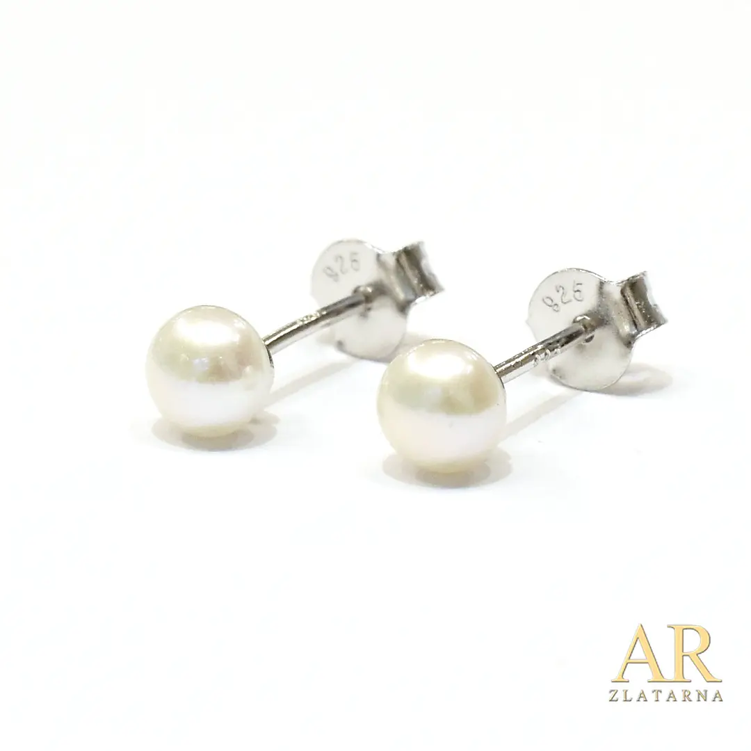 Srebrne naušnice mini biseri