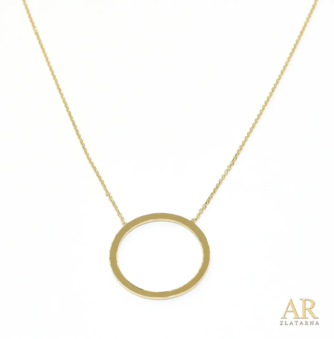 Zlatna ogrlica Karika  privjesak 45cm 