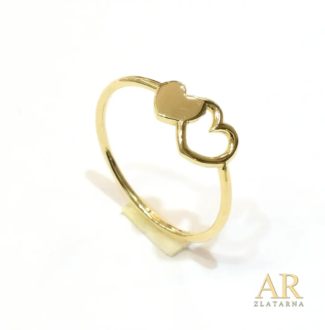 Zlatni prsten Dva srca 