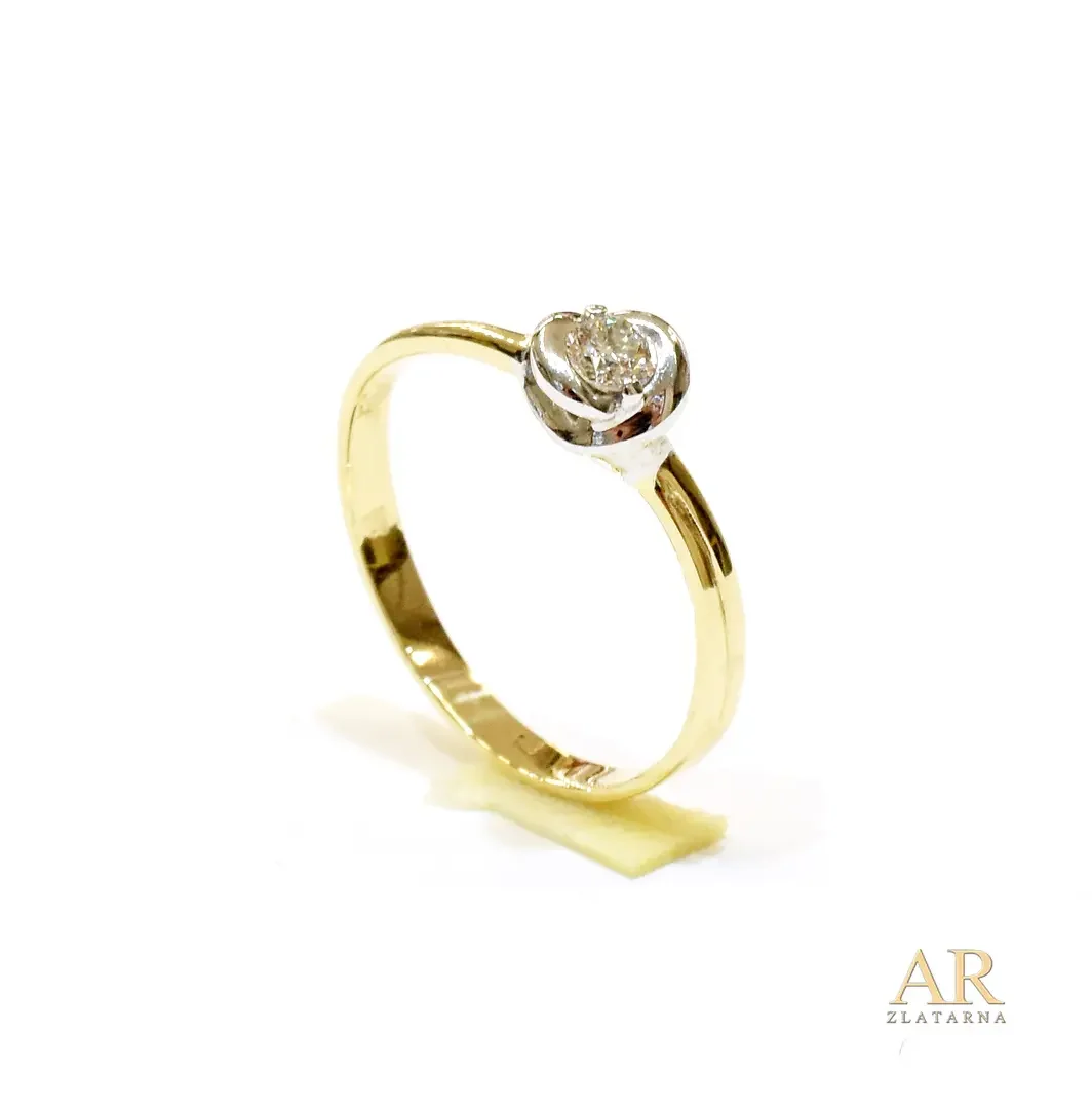 Zlatni  zaručnički prsten s 0.13ct dijamantom