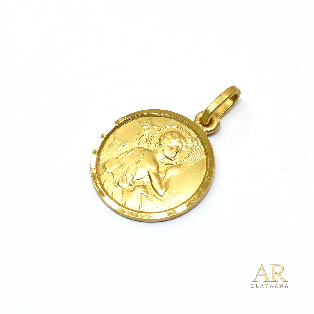 Srebrni pozlaćeni privjesak Sveti Ivan Krstitelj 17mm