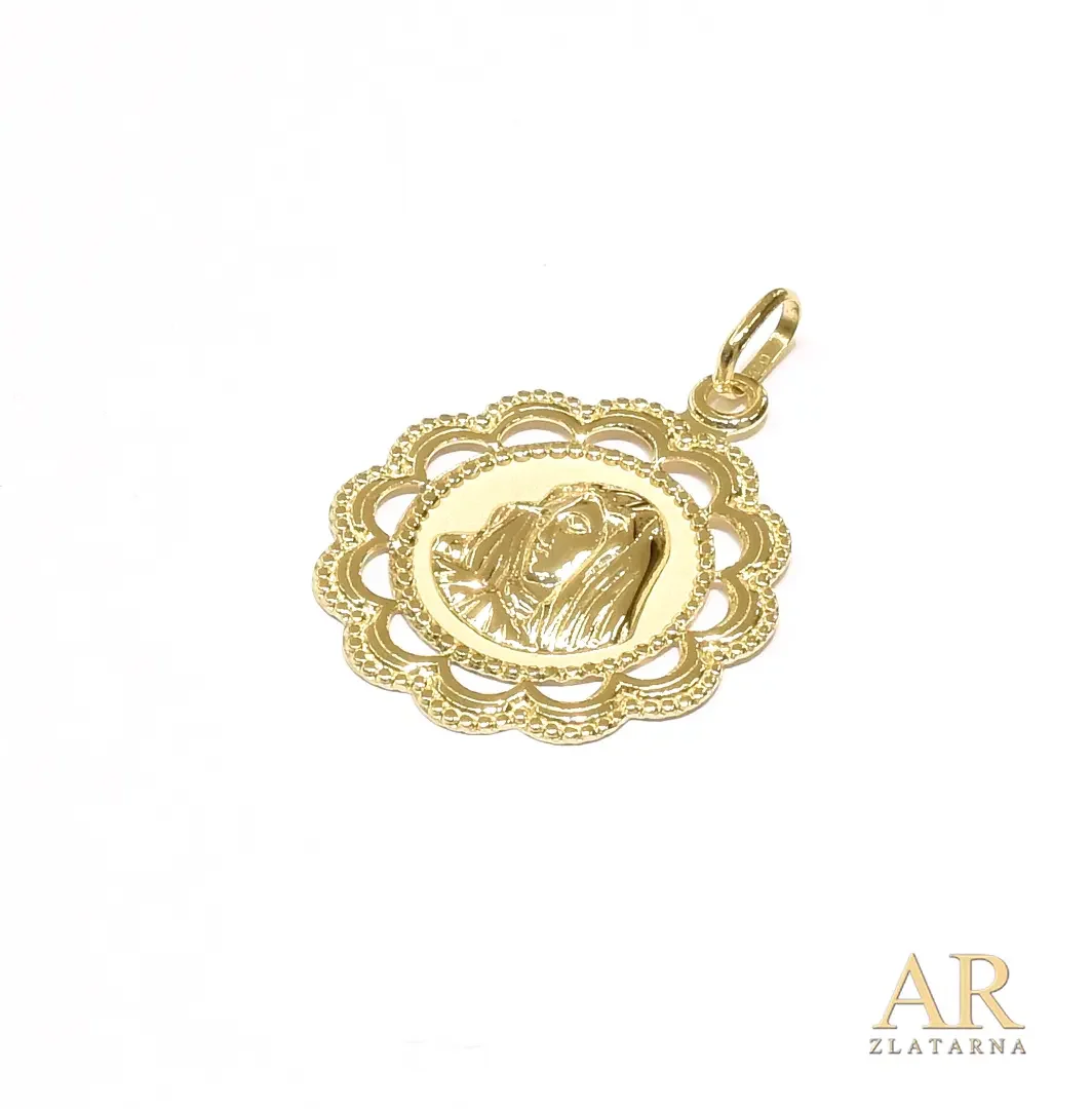 Zlatni privjesak Gospa 23mm