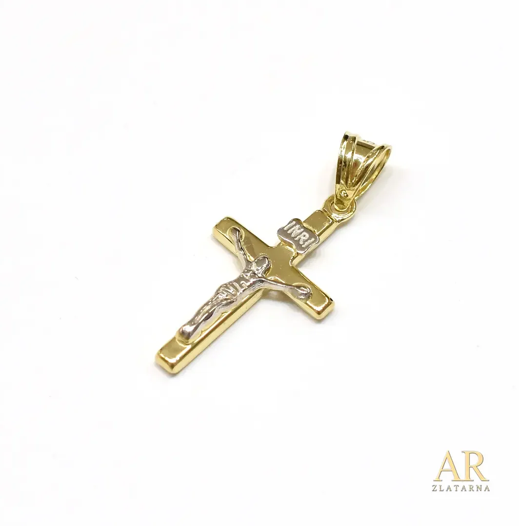 Zlatni  privjesak Križ 27mm Model 1