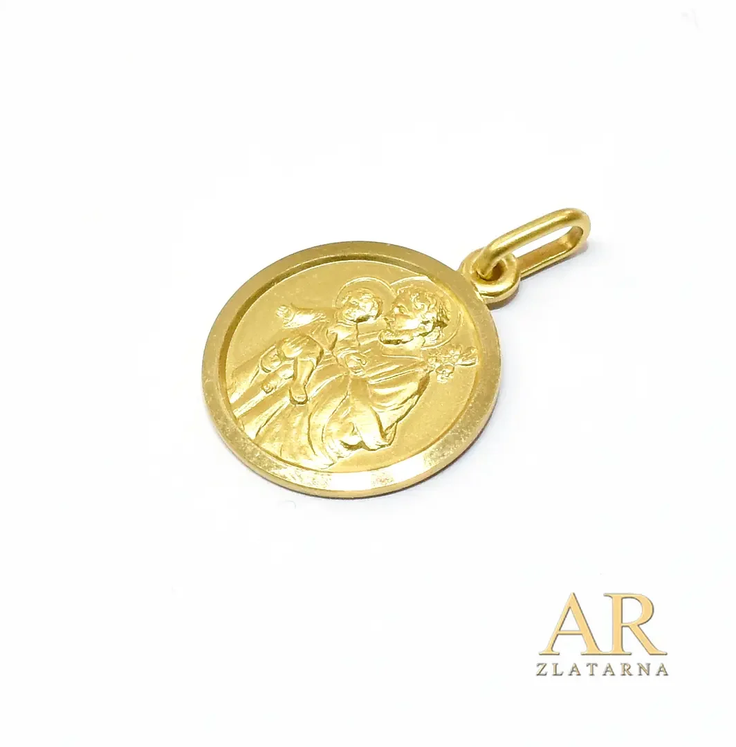 Zlatni privjesak Sveti Josip  19mm 
