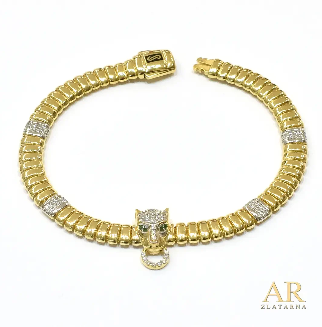 Zlatna narukvica Pantera  18.5cm 