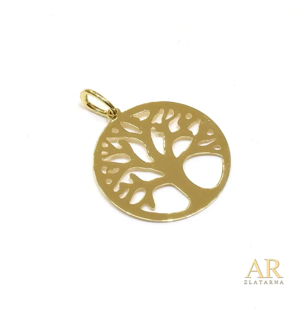 Zlatni privjesak Drvo života  18 mm
