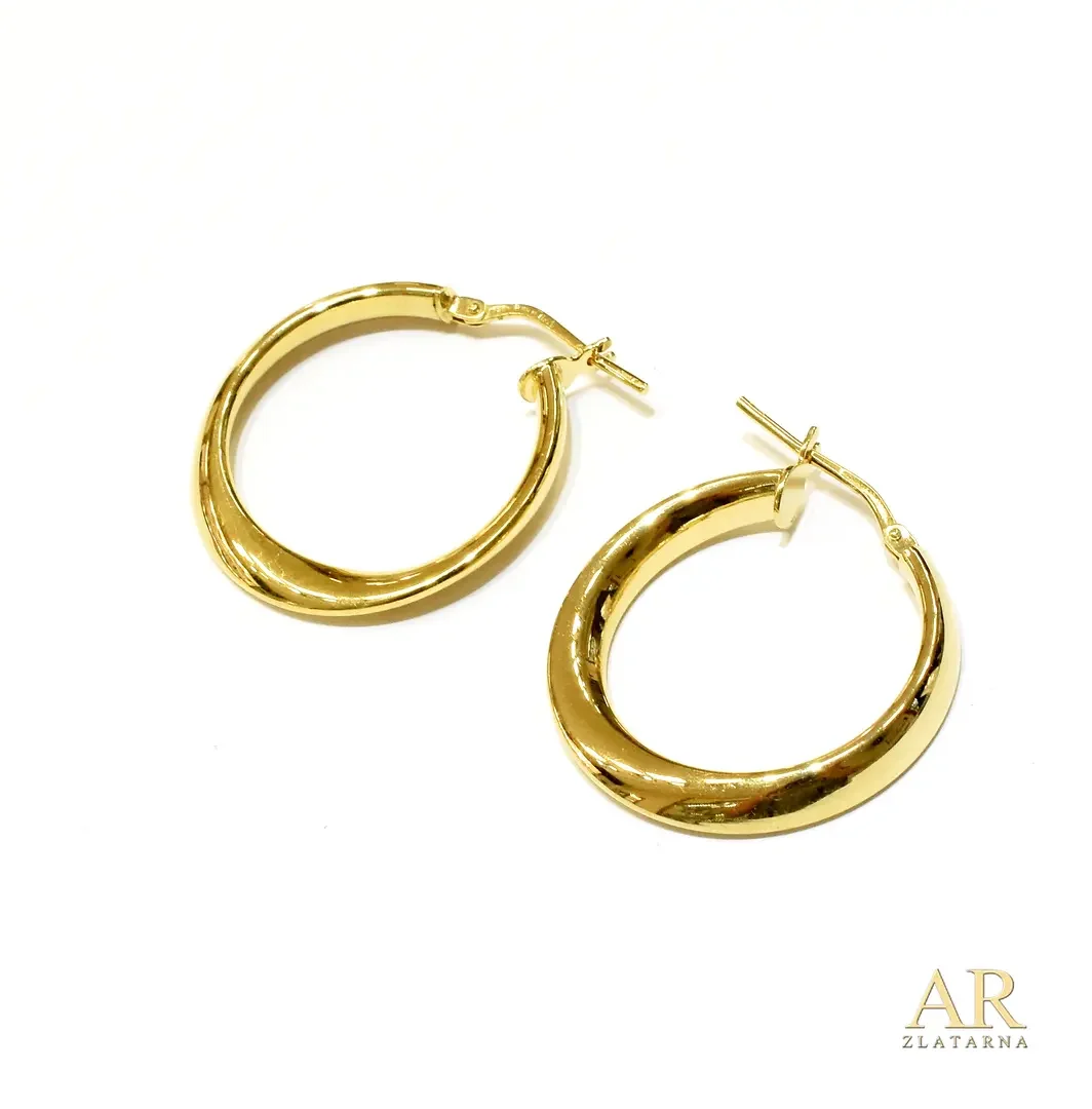 Srebrne pozlaćene okrugle  naušnice uvijene