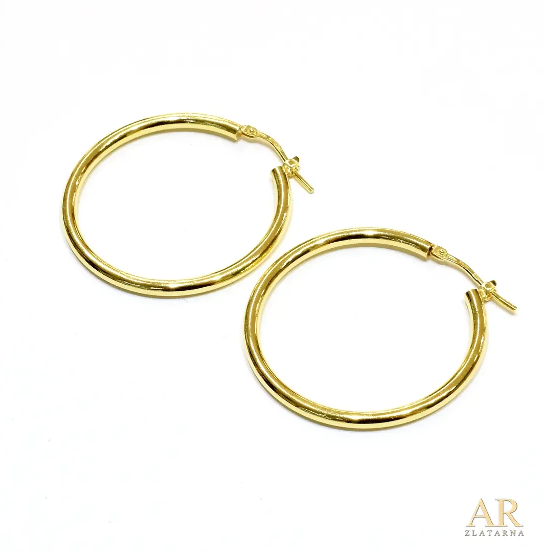 Srebrne pozlaćene okrugle  naušnice