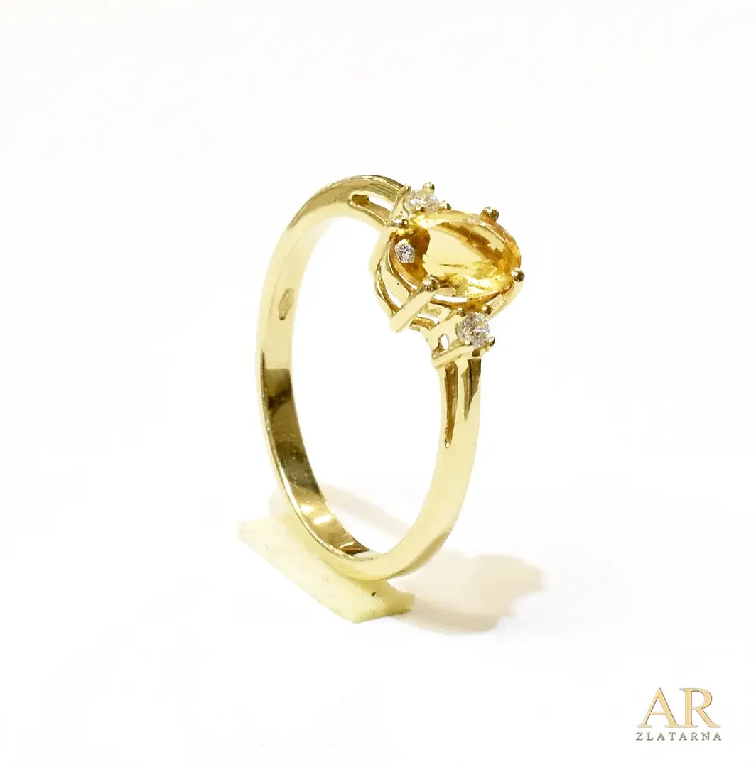 Zlatni prsten zlatni Topaz  Model 2