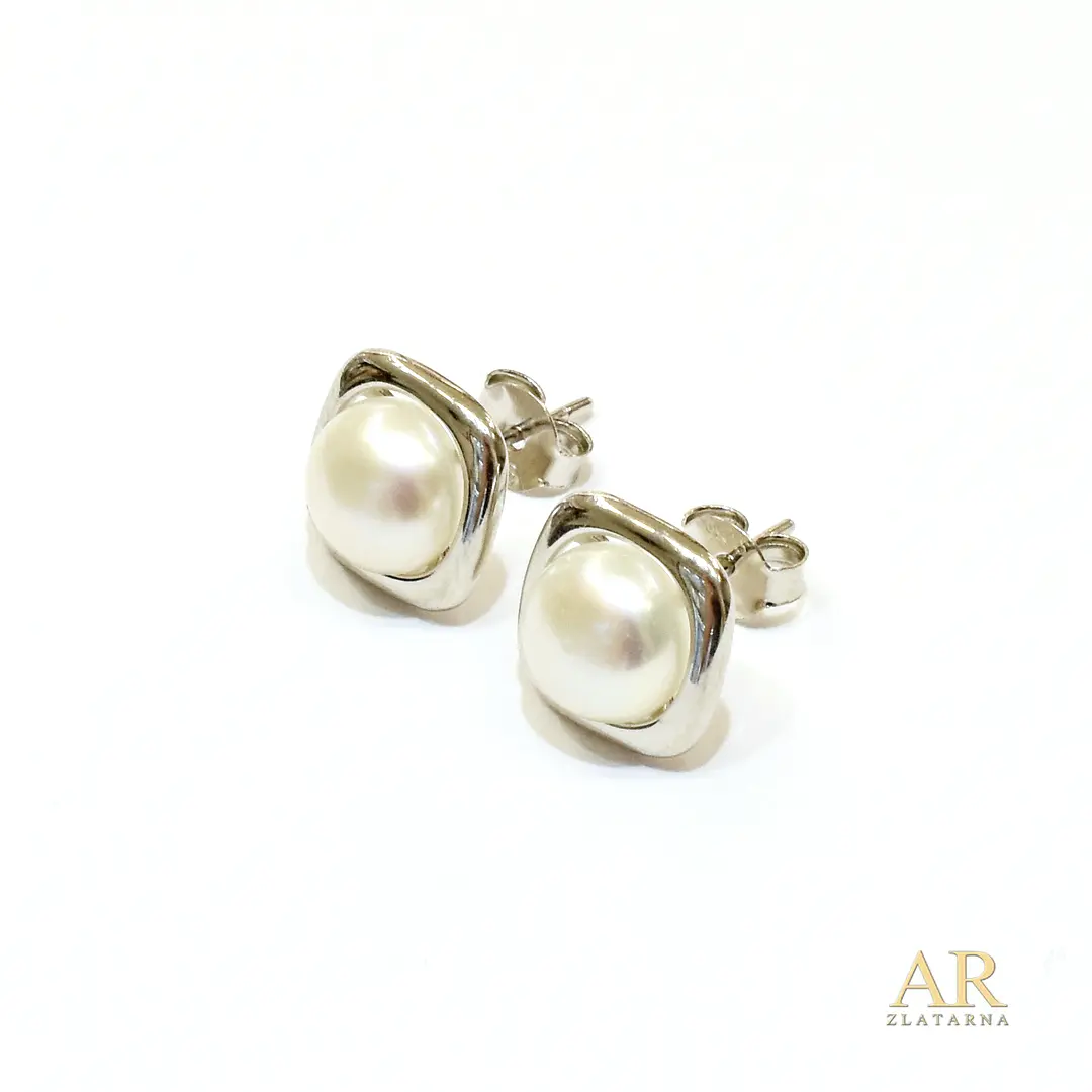 Srebrne naušnice biseri 7.5mm