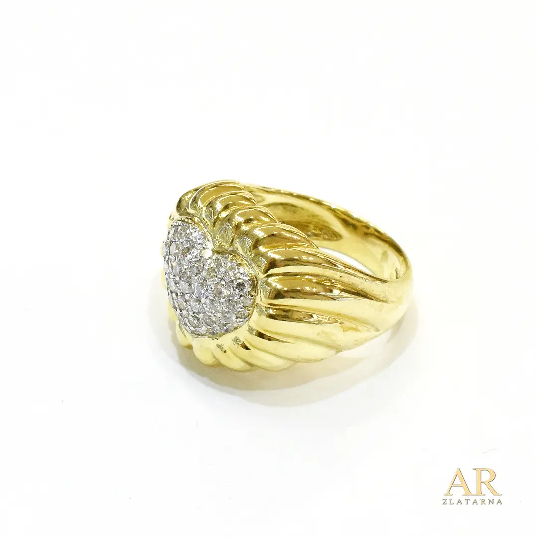 Zlatni prsten Srce s 0.75ct dijamantima
