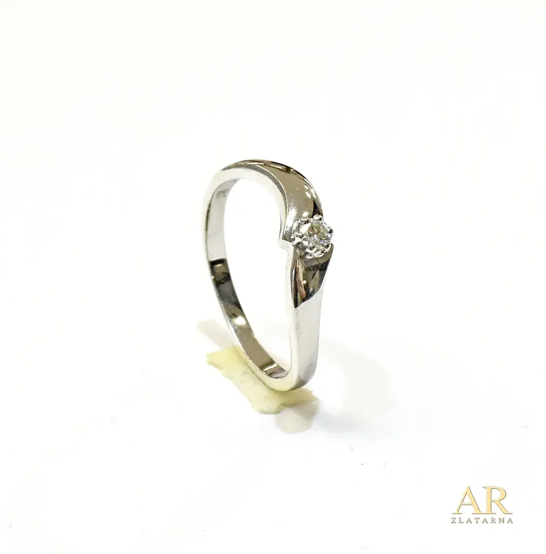 Zlatni prsten s 0.08ct  dijamantom bijelo zlato