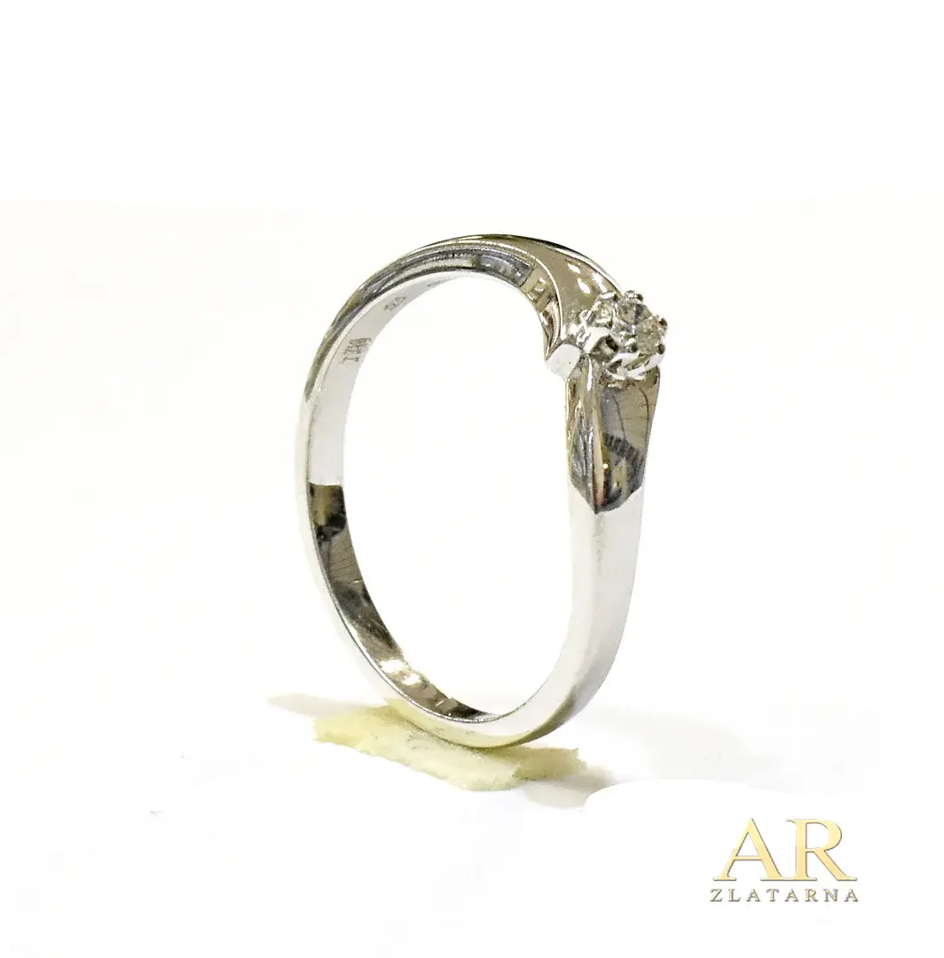 Zlatni prsten s 0.08ct  dijamantom bijelo zlato