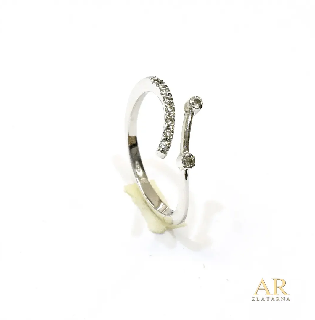Zlatni prsten s 0.13ct  dijamantima bijelo zlato 