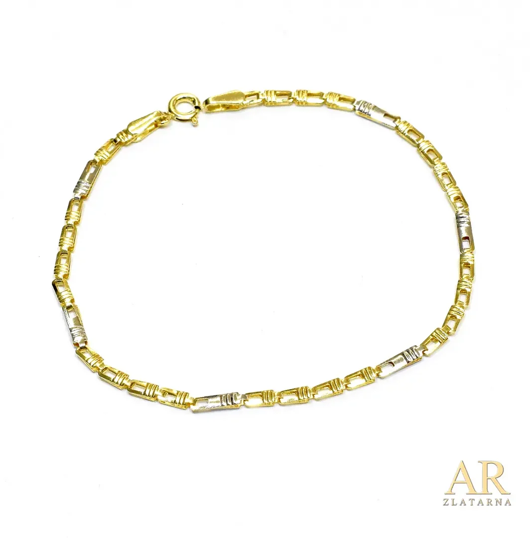 Zlatna narukvica bijelo žuto 2  mm