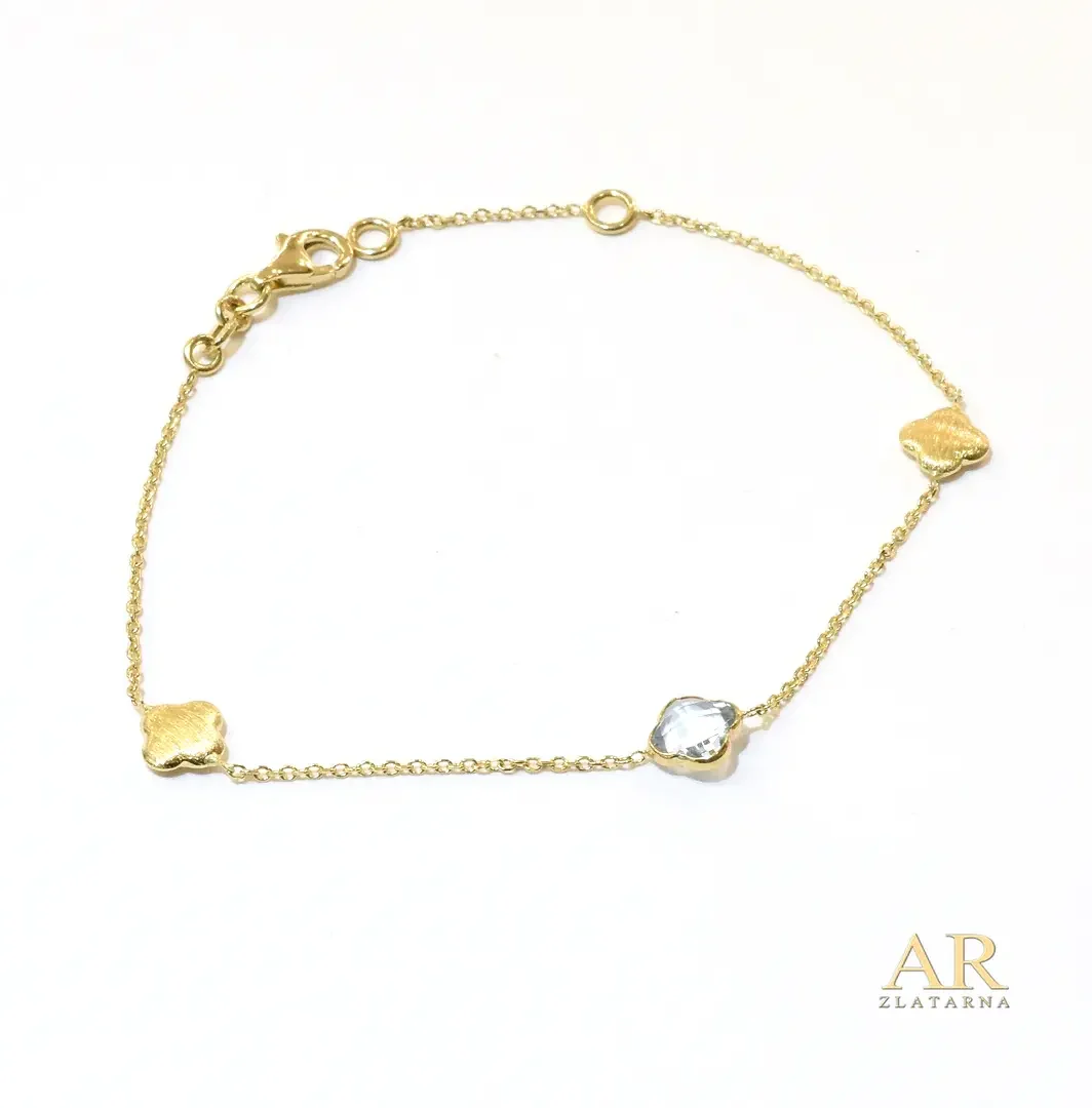 Zlatna narukvica Djeteline  topaz