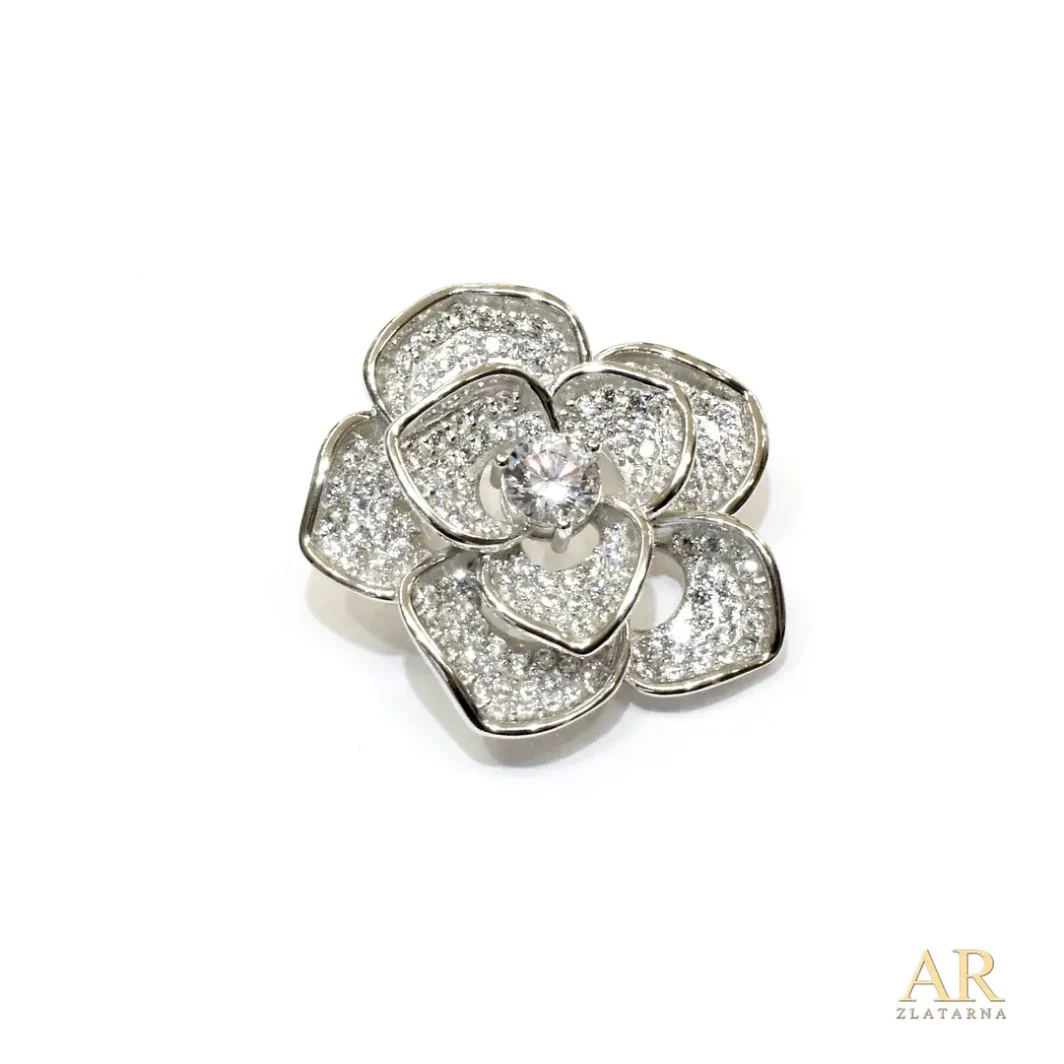 Srebrni broš Cvijet Model 4 - Zlatarna AR