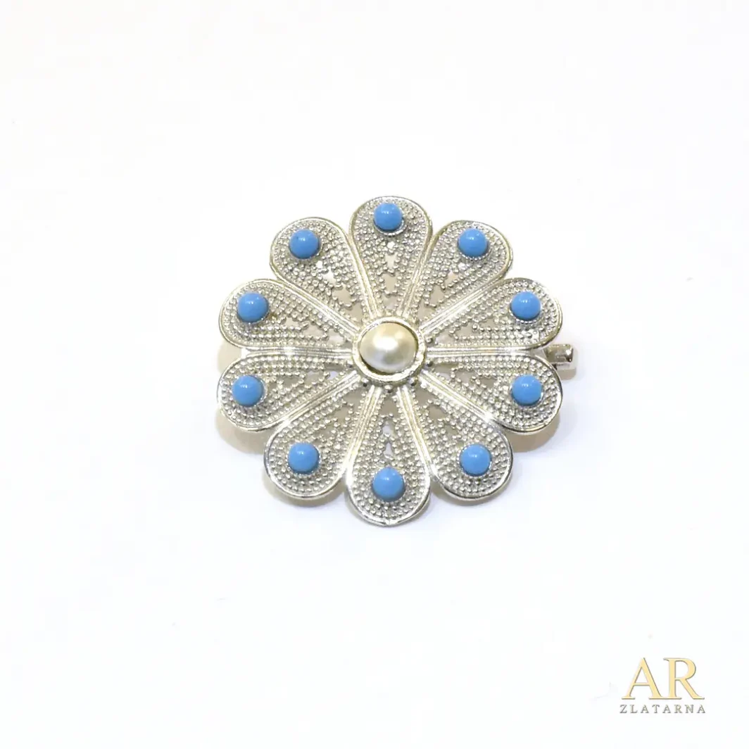Srebrni broš Cvijet Model 11 - Zlatarna AR