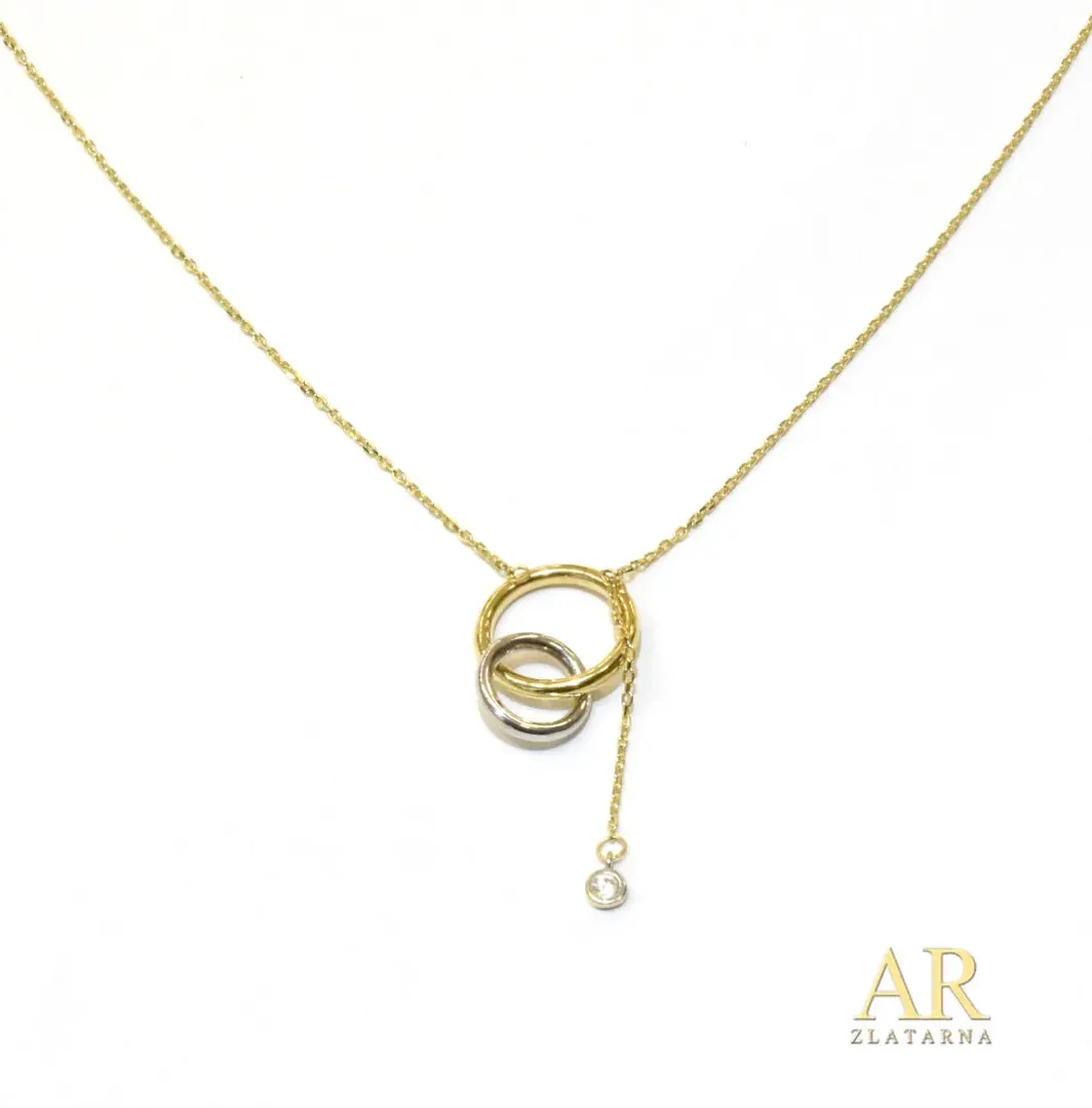 Zlatna ogrlica Spojene karike  45cm Model B