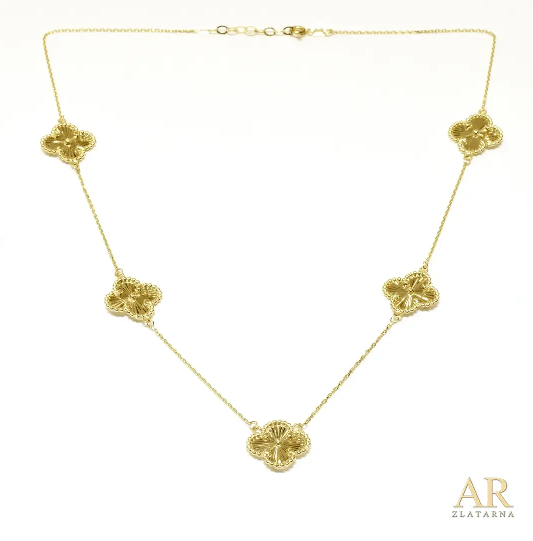 Zlatna ogrlica s pet zlatnih  djetelina