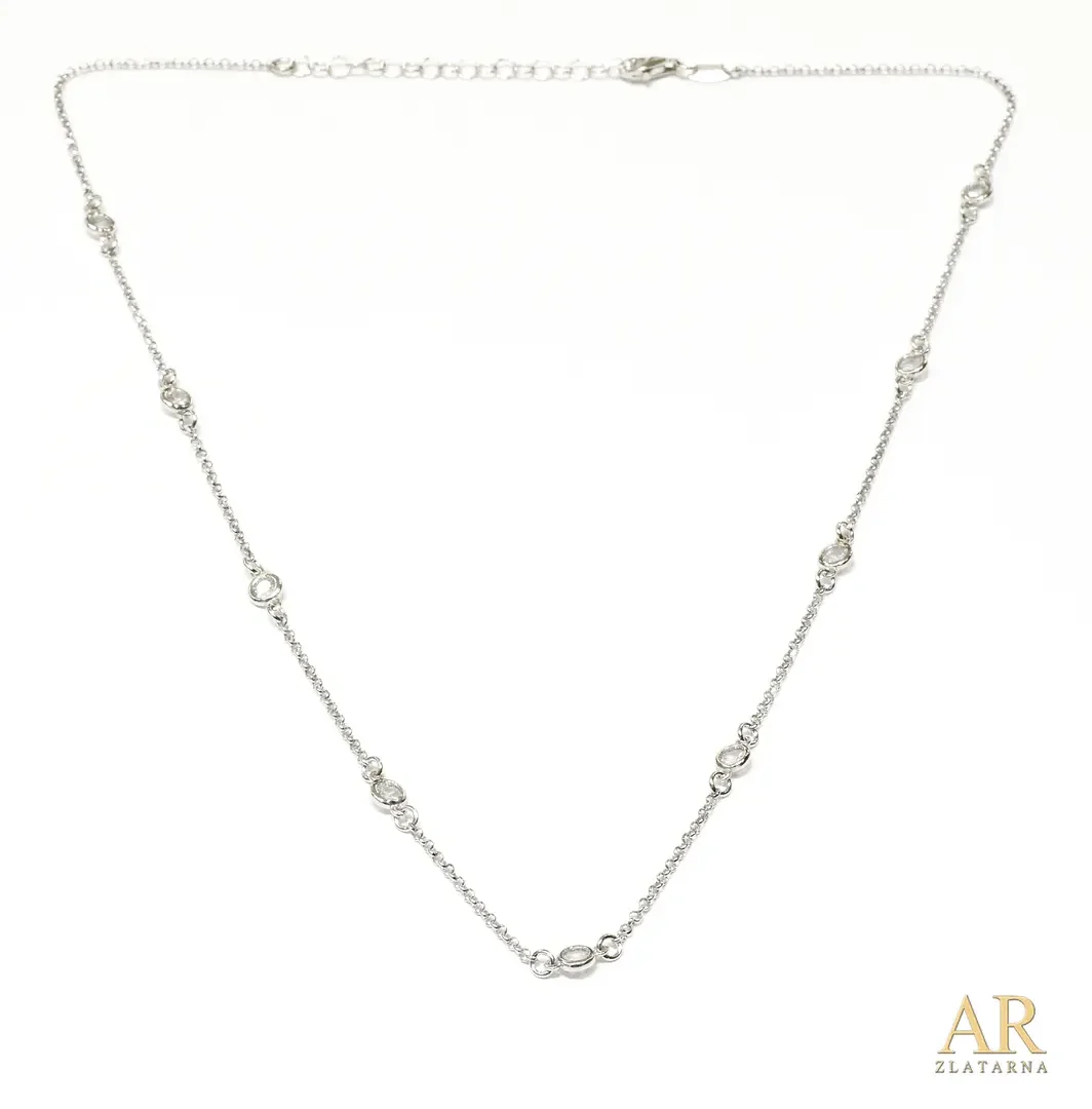 Srebrna ogrlica sa cirkonima  Model 2