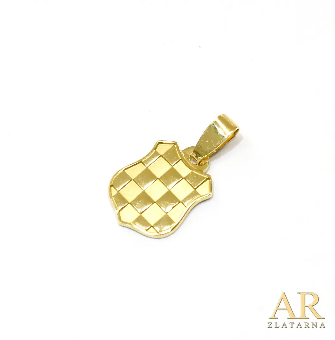 Zlatni privjesak Hrvatski grb  18mm