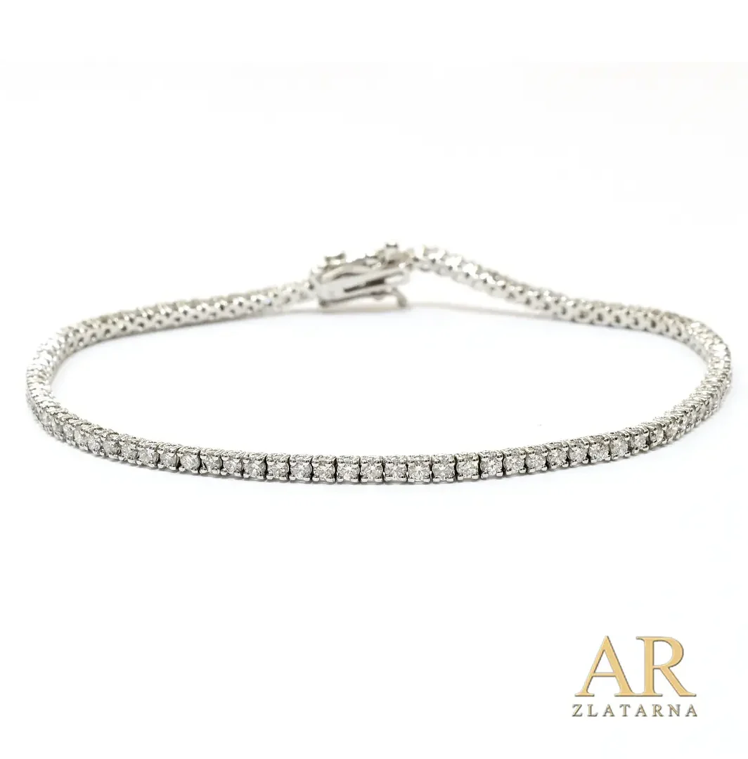 Zlatna narukvica Tennis s  1.86ct dijamantima bijelo zlato 18cm