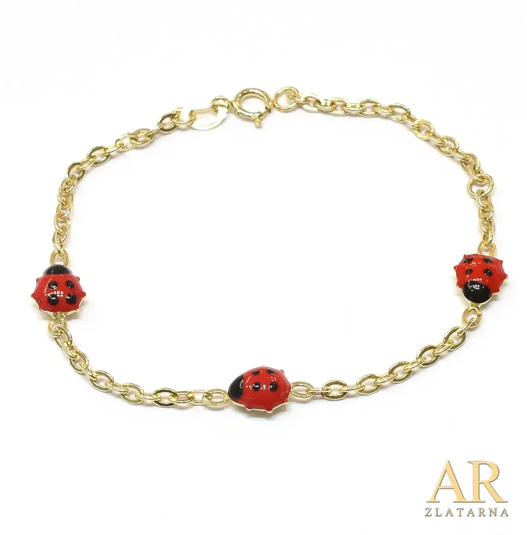 Zlatna narukvica dječja  Bubamare 14cm 