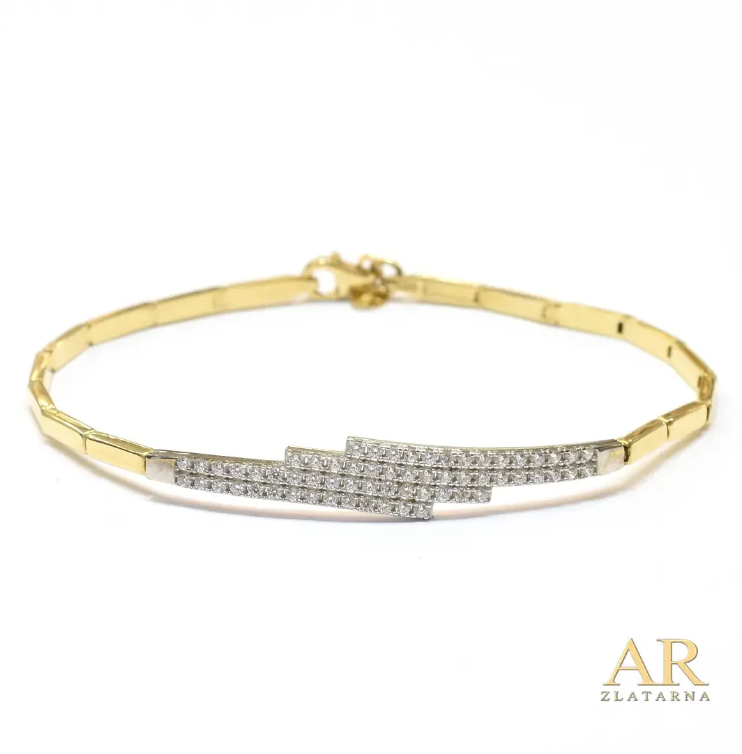 Zlatna narukvica Cirkoni u  četiri niza 18.5cm