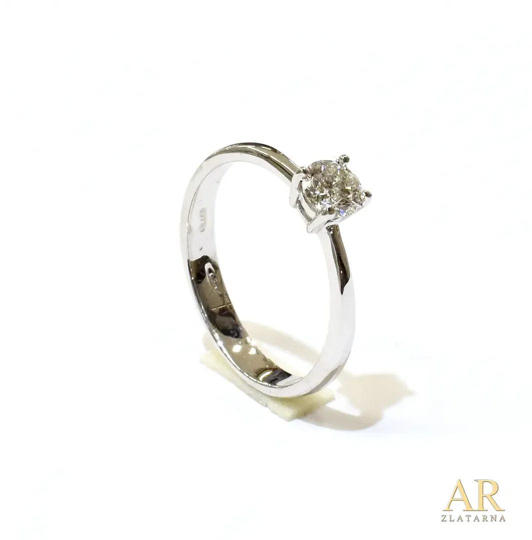 Zlatni  zaručnički prsten bijelo zlato s 0.42ct dijamantom u četverokrakoj kruni