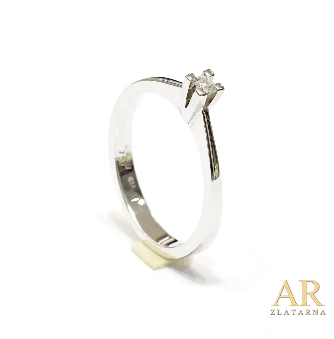Zlatni zaručnički prsten bijelo zlato s 0.05ct dijamantom u kruni