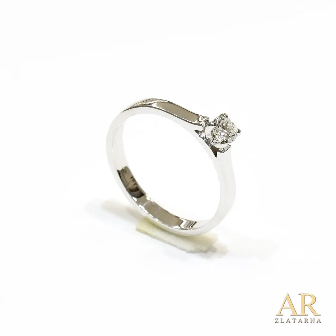 Zlatni zaručnički prsten klasični s dijamantom u kruni