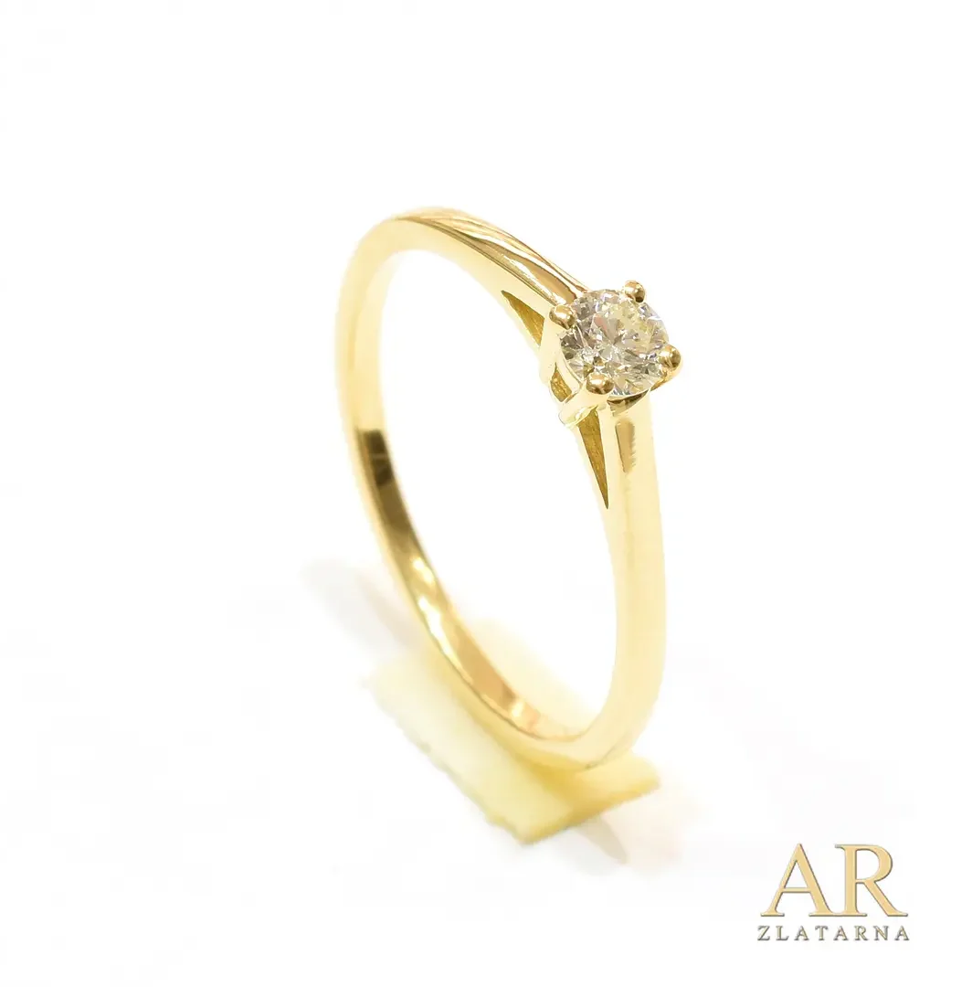 Zlatni zaručnički prsten s  0.20ct dijamantom Model 2