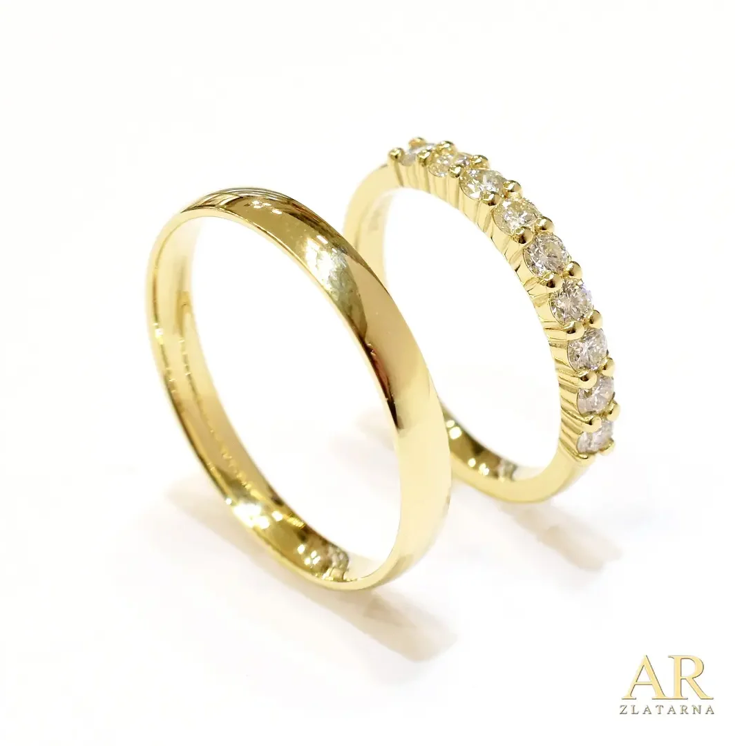 Zlatni vjenčani prsteni s  0.54ct dijamantima