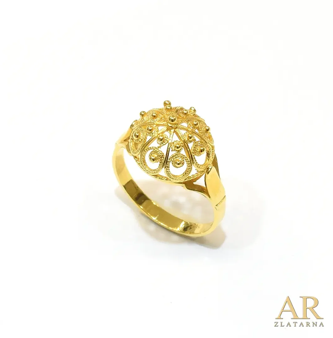 Zlatni prsten Šibenski botun polukugla Model 2