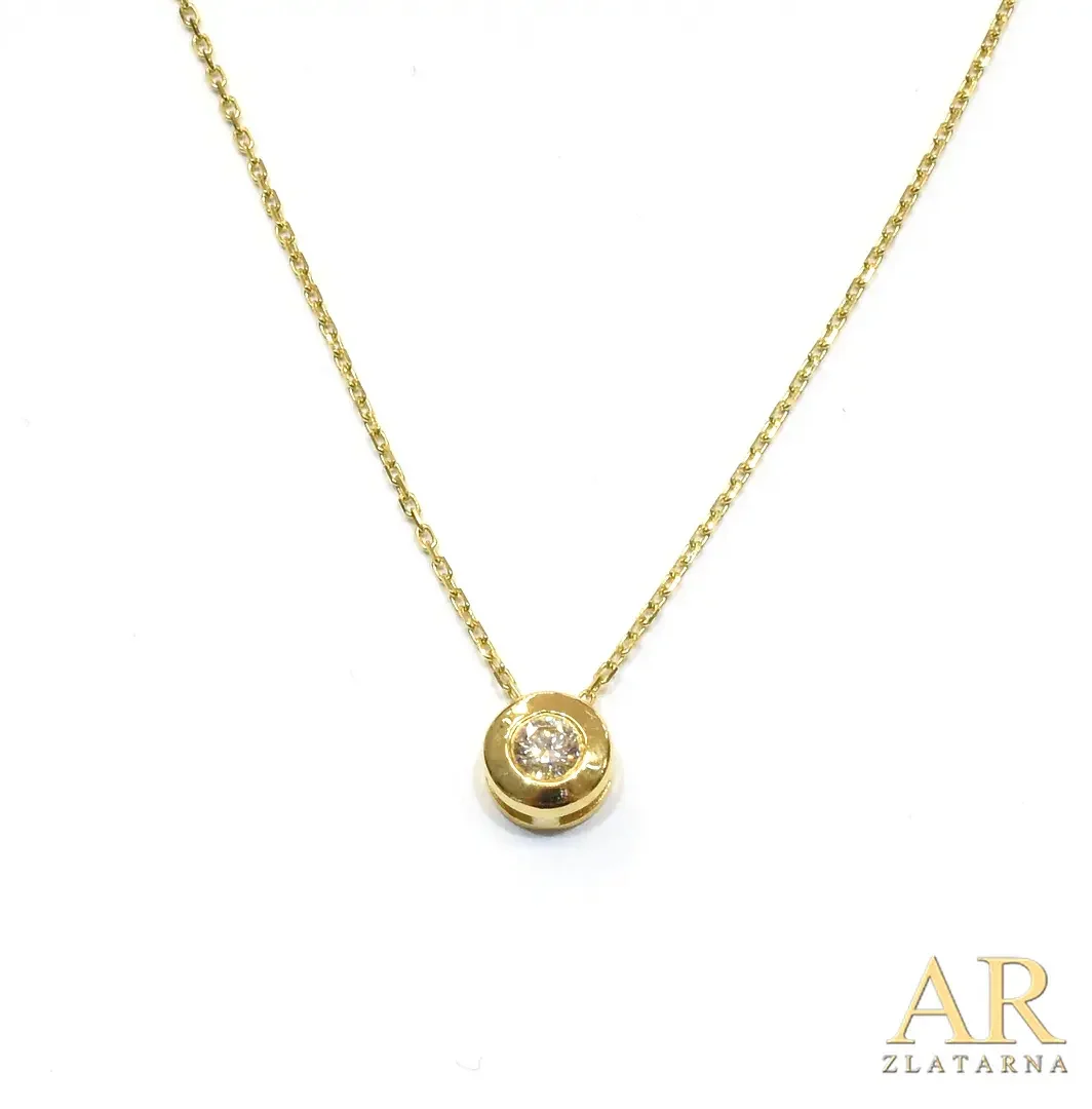 Zlatna ogrlica s privjeskom s  0.09ct dijamantom 42cm